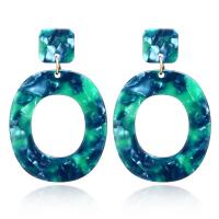 Boucle d'oreille bijoux acrylique, bijoux de mode & pour femme, plus de couleurs à choisir, 50x33mm, Vendu par paire