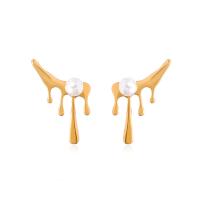 Zinklegering oorknoppen, Zinc Alloy, met ABS kunststof parel, plated, mode sieraden & voor vrouw, meer kleuren voor de keuze, 30mm, Verkocht door pair