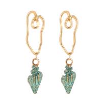 Zinc Alloy Drop Earring Conch plated fashion jewelry & for woman 40mm Sold By Pair