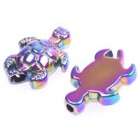 Tibetan Style Animal Beads, Turtle, colorful plated, DIY, 9x13mm, Sold By PC
