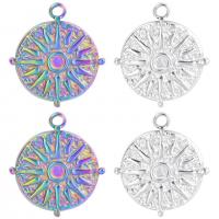 Stainless Steel Pendants, 304 Stainless Steel, Flat Round, Vacuum Ion Plating, Unisex & different styles for choice, more colors for choice, 20x22mm, Length:Approx 50 cm, Sold By PC
