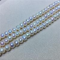 Naturalne perły słodkowodne perełki luźne, Perła naturalna słodkowodna, Koło, DIY & różne style do wyboru, dostępnych więcej kolorów, 7-8mm, sprzedane przez Strand