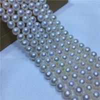 Perles de nacre rondes de culture d'eau douce, perle d'eau douce cultivée, DIY, blanc, 9-10mm, Vendu par Environ 40 cm brin