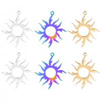 Stainless Steel Pendants 304 Stainless Steel Sun Vacuum Ion Plating Unisex & hollow Length Approx 50 cm Sold By PC