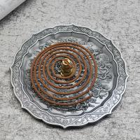 Traditional Ceramic Inserted Burner Incense Seat, Tibetan Style, with Brass, half handmade, for home and office & durable, more colors for choice, nickel, lead & cadmium free, 118mm, Sold By PC