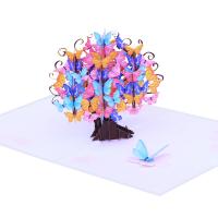 papier Carte de voeux 3D, arbre, fait à la main, Pliable & effet 3D, 150x200mm, Vendu par PC