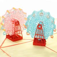 Paper 3D Greeting Card Ferris Wheel handmade Foldable & 3D effect Sold By PC
