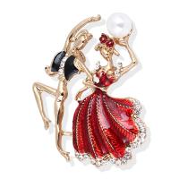 Enamel Brooch Zinc Alloy with Plastic Pearl plated fashion jewelry & for woman & with rhinestone nickel lead & cadmium free Sold By PC