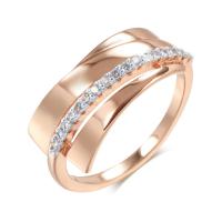 Cubic Zirconia Micro Pave Brass Ring, rose gold color plated, different size for choice & micro pave cubic zirconia & for woman, rose gold color, nickel, lead & cadmium free, 10mm, Sold By PC
