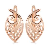 Brass Leverback Earring, fashion jewelry & for woman, rose gold color, nickel, lead & cadmium free, 24mm, Sold By Pair