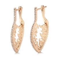 Cubic Zirconia Micro Pave Brass Earring fashion jewelry & micro pave cubic zirconia & for woman rose gold color nickel lead & cadmium free 30mm Sold By Pair