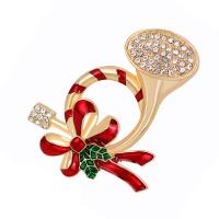 Christmas Brooches Zinc Alloy Loudspeaker KC gold color plated fashion jewelry & for woman & enamel & with rhinestone mixed colors nickel lead & cadmium free Sold By PC