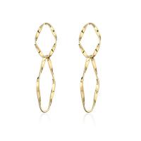 Boucles d'oreilles pendantes en laiton, Placage de couleur d'or, bijoux de mode & pour femme, 64x21mm, Vendu par paire