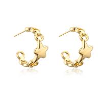 Brass Stud Earring gold color plated fashion jewelry & for woman & hollow Sold By Pair