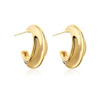 Messing Stud ørering, guldfarve belagt, mode smykker & for kvinde, 22x21mm, Solgt af par
