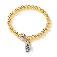 Evil Eye sieraden Armband, Messing, gold plated, micro pave zirconia & voor vrouw & glazuur, meer kleuren voor de keuze, 170mm, Verkocht door PC