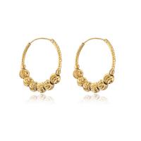 Messing Hoop Earring, guldfarve belagt, forskellige stilarter for valg & for kvinde, 35x35mm, Solgt af par
