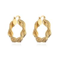 Brass Hoop Earring gold color plated & for woman Sold By Pair
