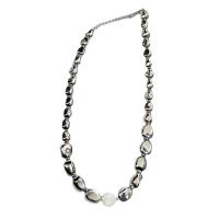 Zinc Alloy smykker halskæde, med Kobber Coated Plastic & Plastic Pearl, sølvfarvet forgyldt, Koreansk stil & for kvinde, Længde Ca. 15 inch, Solgt af PC