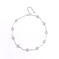 Zinc Alloy Jewelry Necklace with 2.75inch extender chain silver color plated Korean style & for woman nickel lead & cadmium free Length Approx 15 Inch Sold By PC