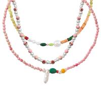 Collar de Declaración, resina, con Perlas plásticas & aleación de zinc, diferentes estilos para la opción & para mujer, Vendido por UD