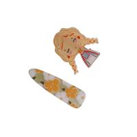 Acrylic Children Hair Accessories, with Tibetan Style, handmade, 2 pieces & different color and pattern for choice & for children & different styles for choice, 45mm,67mm, Sold By PC