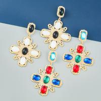Zinc Alloy Drop Earrings with Resin Cross fashion jewelry & for woman Sold By Pair
