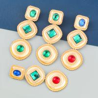 Tibetan Style Drop Earrings, with Resin & Acrylic, fashion jewelry & for woman, more colors for choice, 77x37mm, Sold By Pair