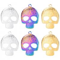 Stainless Steel Skull Pendants 304 Stainless Steel Vacuum Ion Plating Unisex & Halloween Jewelry Gift & hollow Length Approx 50 cm Sold By PC