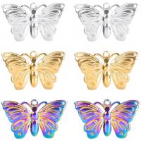 Stainless Steel Animal Pendants, 304 Stainless Steel, Butterfly, Vacuum Ion Plating, Unisex & different styles for choice, more colors for choice, 22x14mm, Length:Approx 50 cm, Sold By PC
