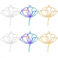 Edelstahl -Blumen-Anhänger, 304 Edelstahl, Lotus, unisex & verschiedene Stile für Wahl & hohl, keine, 25x28mm, Länge ca. 50 cm, verkauft von PC