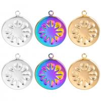 Stainless Steel Pendants, 304 Stainless Steel, Flat Round, Vacuum Ion Plating, Unisex & different styles for choice, more colors for choice, 15x17mm, Length:Approx 50 cm, Sold By PC