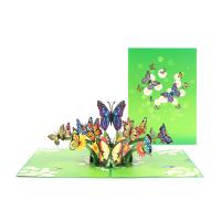 papier Carte de voeux 3D, papillon, Impression, Pliable & effet 3D, 127x178mm, Vendu par PC