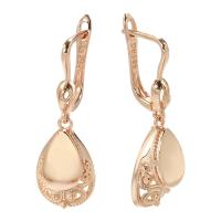Brass Drop Earring, fashion jewelry & for woman, rose gold color, nickel, lead & cadmium free, 34mm, Sold By Pair