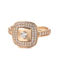 Cubic Zirconia Micro Pave Brass Ring, rose gold color plated, different size for choice & micro pave cubic zirconia & for woman, rose gold color, nickel, lead & cadmium free, 13mm, Sold By PC