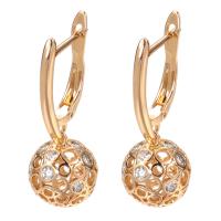 Cubic Zirconia Micro Pave Brass Earring fashion jewelry & micro pave cubic zirconia & for woman rose gold color nickel lead & cadmium free 30mm 11mm Sold By Pair