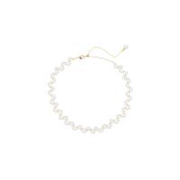 Plastične biserna ogrlica, Plastična Pearl, s Mesing, s 4.25inch Produžetak lanac, zlatna boja pozlaćen, Korejski stil & za žene, Dužina Približno 11.6 inčni, Prodano By PC