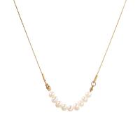 Plastic Pearl Necklace Zinc Alloy with Plastic Pearl with 2.75inch extender chain gold color plated Korean style & for woman Length Approx 12.6 Inch Sold By PC