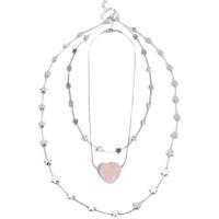 Cink Alloy nakit ogrlice, s Kristal, s 2.75inch Produžetak lanac, srebrne boje pozlaćen, Korejski stil & različitih stilova za izbor & za žene, Dužina Približno 12.6 inčni, Prodano By PC