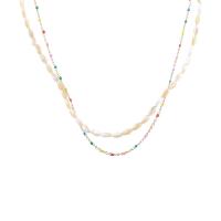 Messing Halskette, mit Harz, mit Verlängerungskettchen von 2.75inch, verschiedene Stile für Wahl & für Frau, Länge:ca. 15.3 ZollInch, verkauft von PC