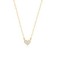 Nehrđajućeg čelika, nakit ogrlice, 304 nehrđajućeg čelika, s 2.36inch Produžetak lanac, Srce, modni nakit & za žene, zlatan, 14mm, Dužina Približno 16.93 inčni, Prodano By PC