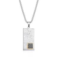Stainless Steel Jewelry Necklace, 304 Stainless Steel, Vacuum Ion Plating, fashion jewelry & different length for choice & for man, more colors for choice, 41x21mm, Sold By PC