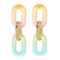 Resin Earring, fashion jewelry & for woman, multi-colored, 69x20mm, Sold By Pair