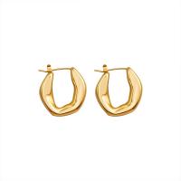 Titanium Steel Hoop Earring, Vacuum Ion Plating, for woman, more colors for choice, 21x22mm, Sold By Pair