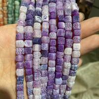Natural Effloresce Agate Beads Square DIY 8mm Approx Sold By Strand