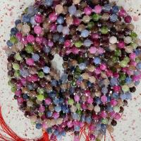 Turmalin Bead, med Glas Seed Beads, Lantern, du kan DIY & forskellig størrelse for valg & facetteret, blandede farver, Solgt Per Ca. 14.96 inch Strand
