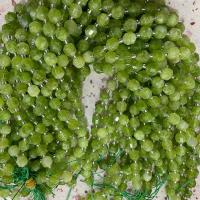 Peridot Stone Beads with Glass Seed Beads Lantern DIY & faceted green Sold Per Approx 14.96 Inch Strand