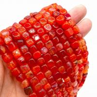 Natural Fire Crackle Agate Beads, Flat Flower Agate,  Square, DIY, purple, 8mm, Sold Per Approx 14.96 Inch Strand