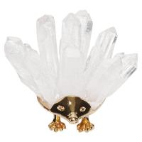Zinc Alloy Craft Decoration with Clear Quartz Hedgehog gold color plated for home and office white nickel lead & cadmium free Sold By PC