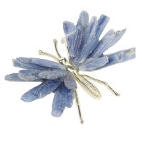 Zinc Alloy Craft Decoration with Kyanite Butterfly gold color plated for home and office blue nickel lead & cadmium free Sold By PC
